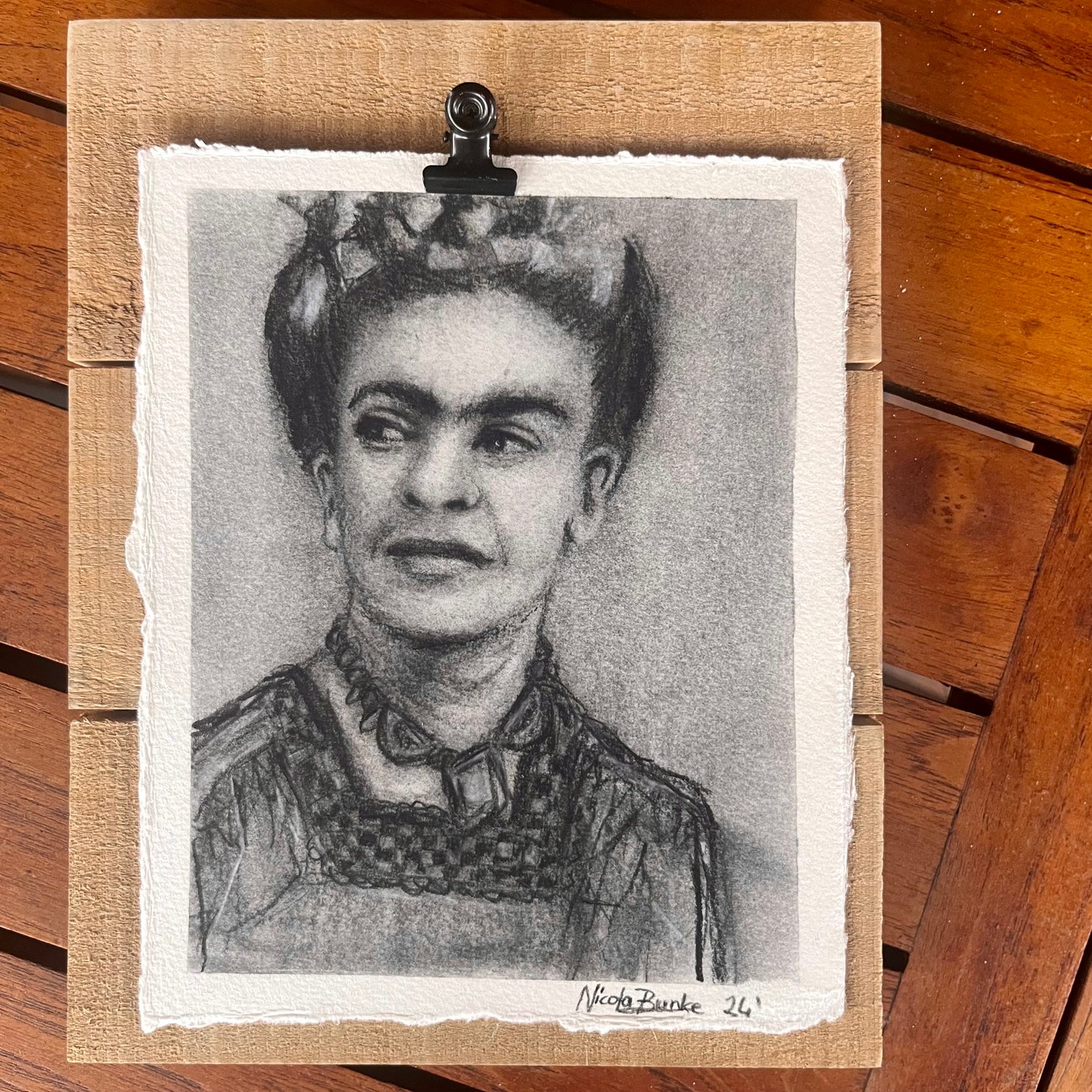 'Portrait of Frida #3' Original Mini Drawing